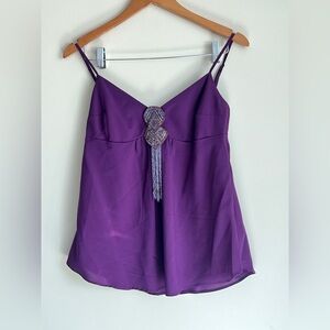 VTG H&M Y2k Embroidered Bead Tassel Babydoll Style Tank Adjustable Sz 8 Festival